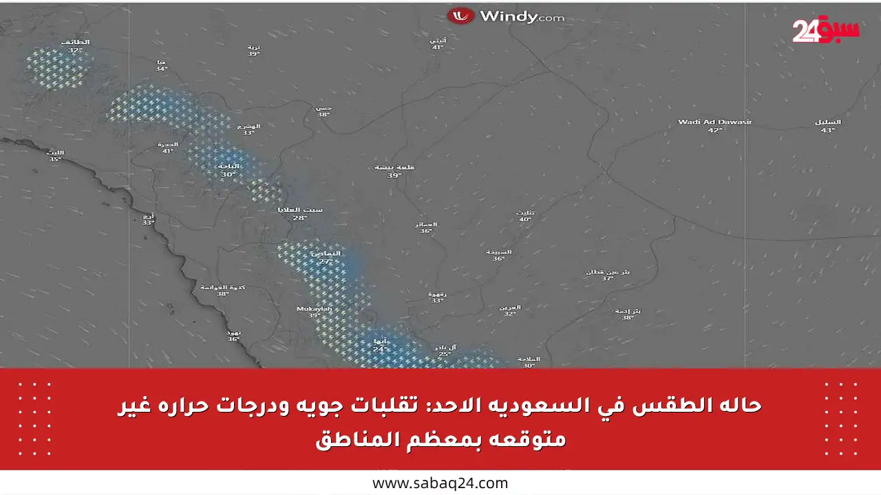حالة الطقس في السعودية الأحد: تقلبات جوية ودرجات حرارة غير متوقعة بمعظم المناطق